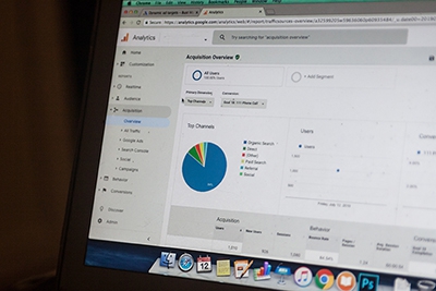 Computer with Google Analytics from a Columbus SEO company