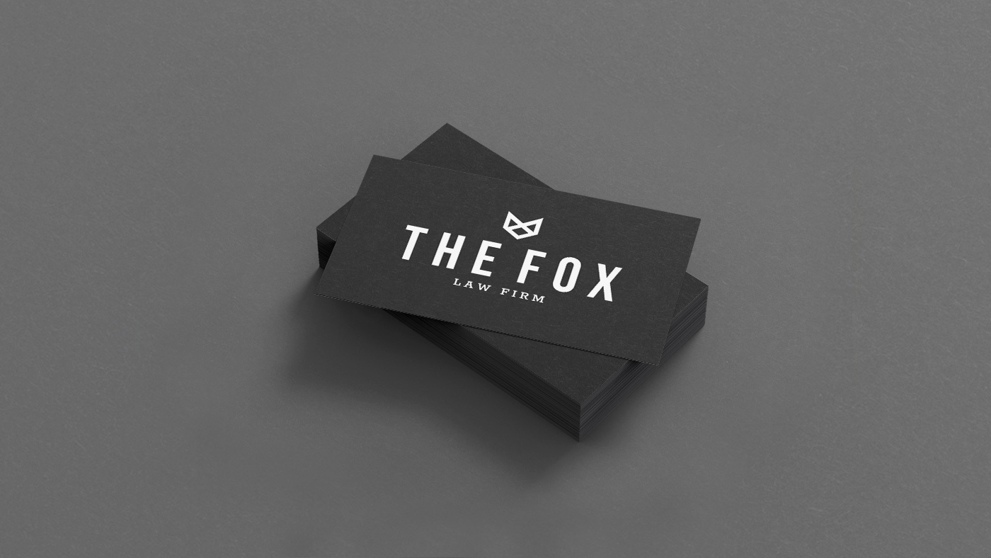 business card design for fox law firm